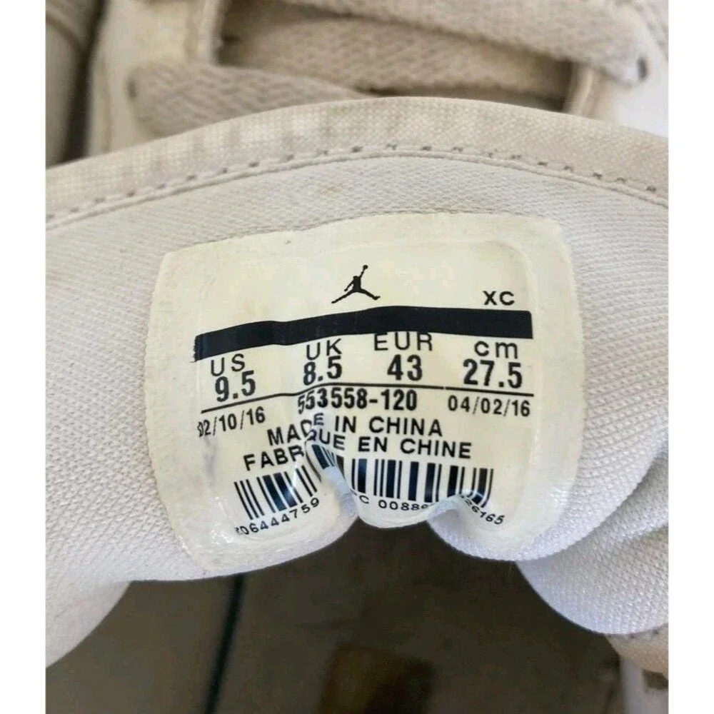 Nike Air Jordan Shoes Mens Size 9.5 1 Low Triple White 553558-120